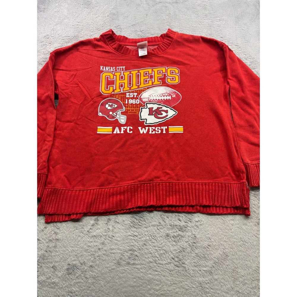 NFL Teens Apparel Kansas City Chiefs Red Pullover Sweatshirt XL 15/17 NWT